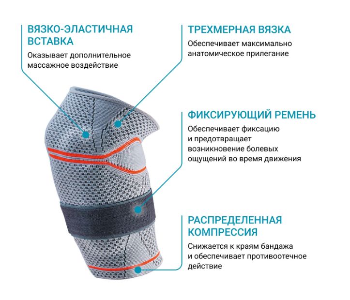 Ортез на локтевой сустав DEL-104 Orlett, мягкая фиксация купить в OrtoMir24